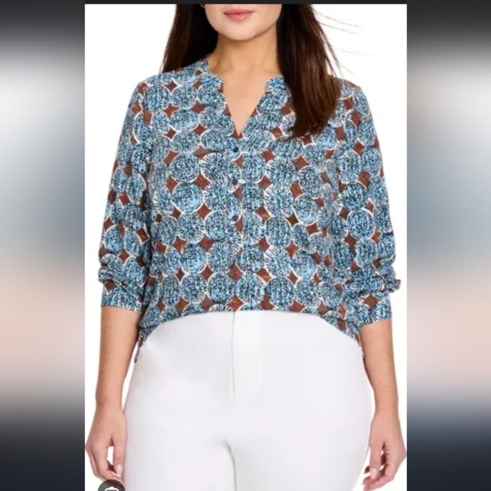 NIC+ZOE Sand Dollar Patterned Top - Picture 3 of 8